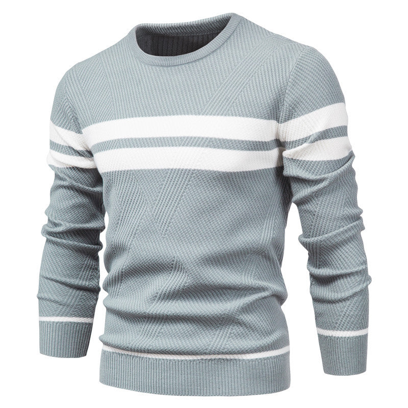 Pull rayé à col rond pour homme - Image 2