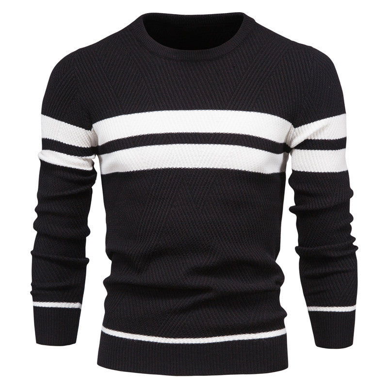 Pull rayé à col rond pour homme - Image 9