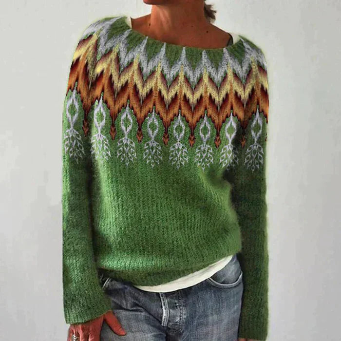 Pull Femme Col Rond à Motifs - Image 4