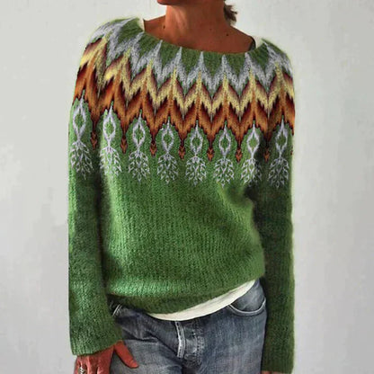 Pull Femme Col Rond à Motifs - Image 4