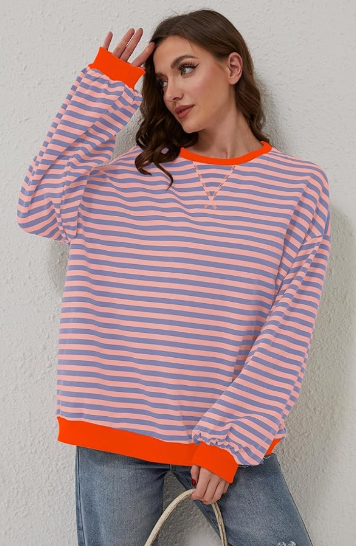 Pull ample rayé pour femme - Image 11