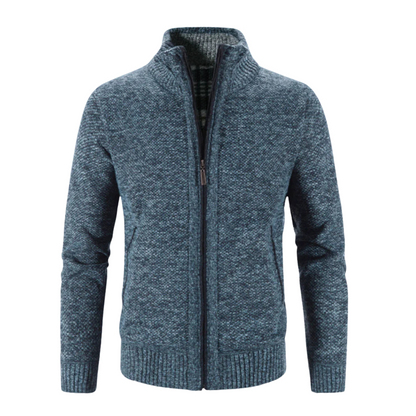 Pull Homme Tricot Côtelé Entièrement Zippé - Image 1