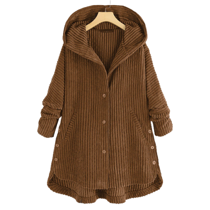 Veste en velours côtelé à capuche pour femme - Image 3