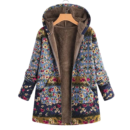 Veste Longue à Capuche Florale pour Femme - Image 3