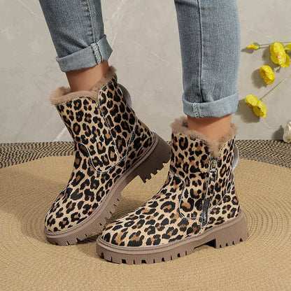 Bottines à imprimé léopard pour femmes - Semelle crantée - Image 5