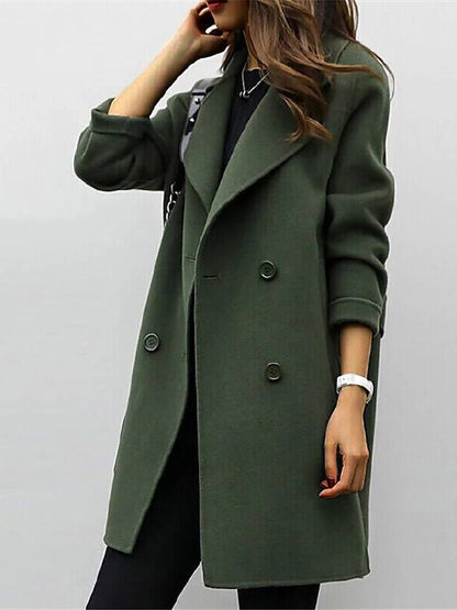 Manteau mi-long croisé pour femme - Image 1