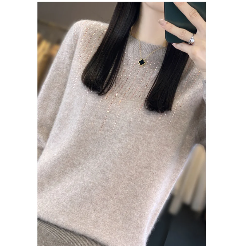 Pull Femme Col Rond Orné - Image 11