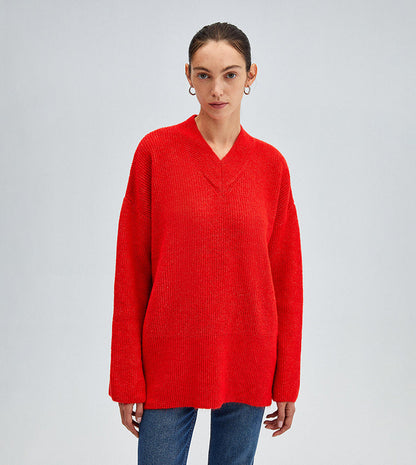 Pull Femme Col V Manches Longues - Image 1