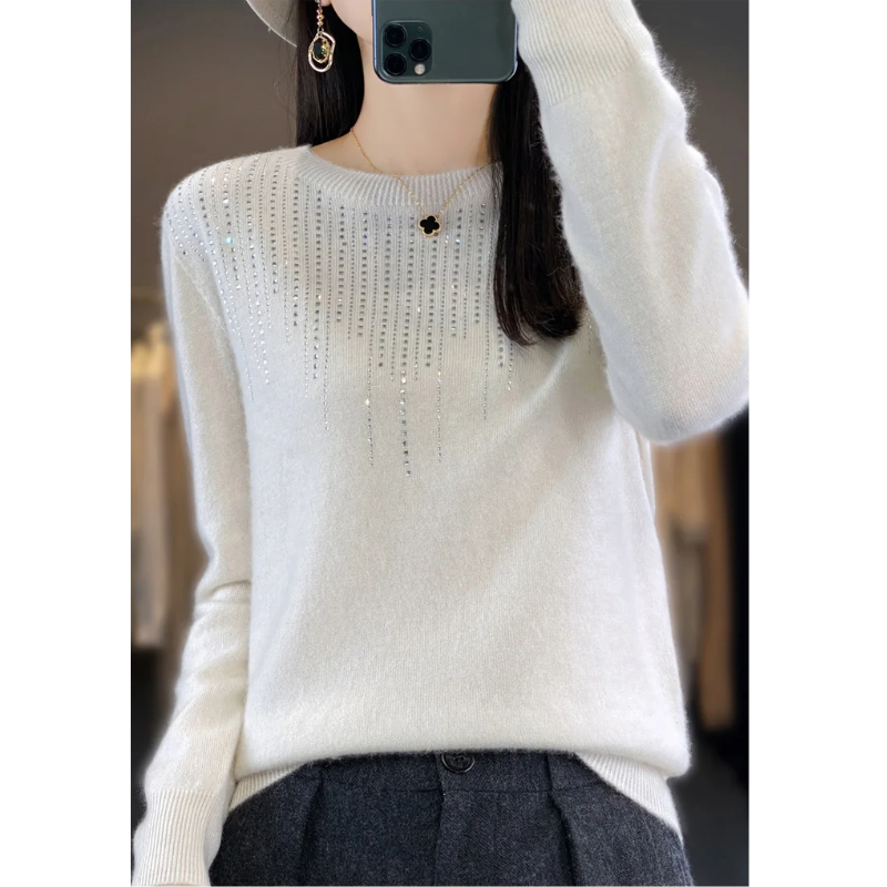 Pull Femme Col Rond Orné - Image 13