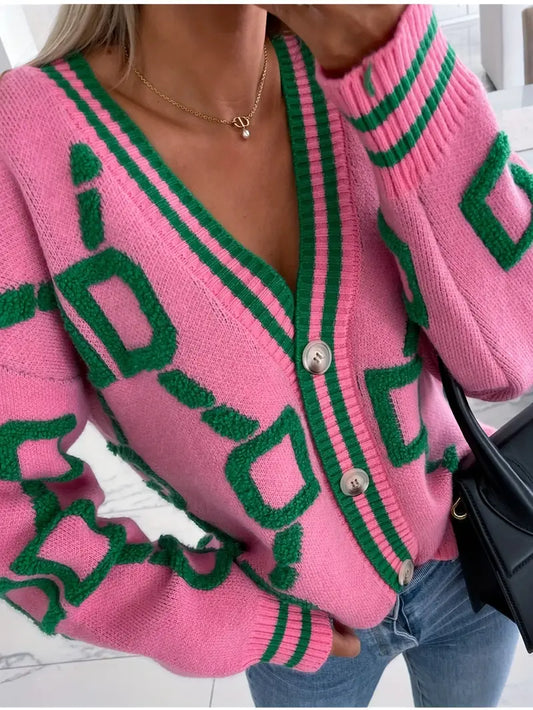 Pull Femme Boutonné Col en V - Image 1