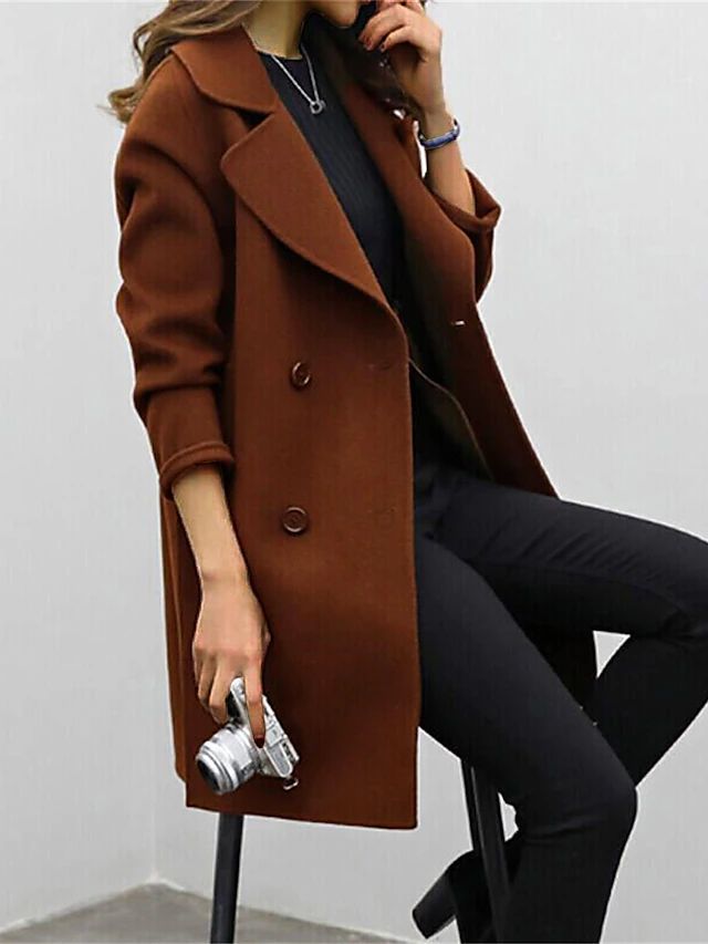 Manteau mi-long croisé pour femme - Image 3