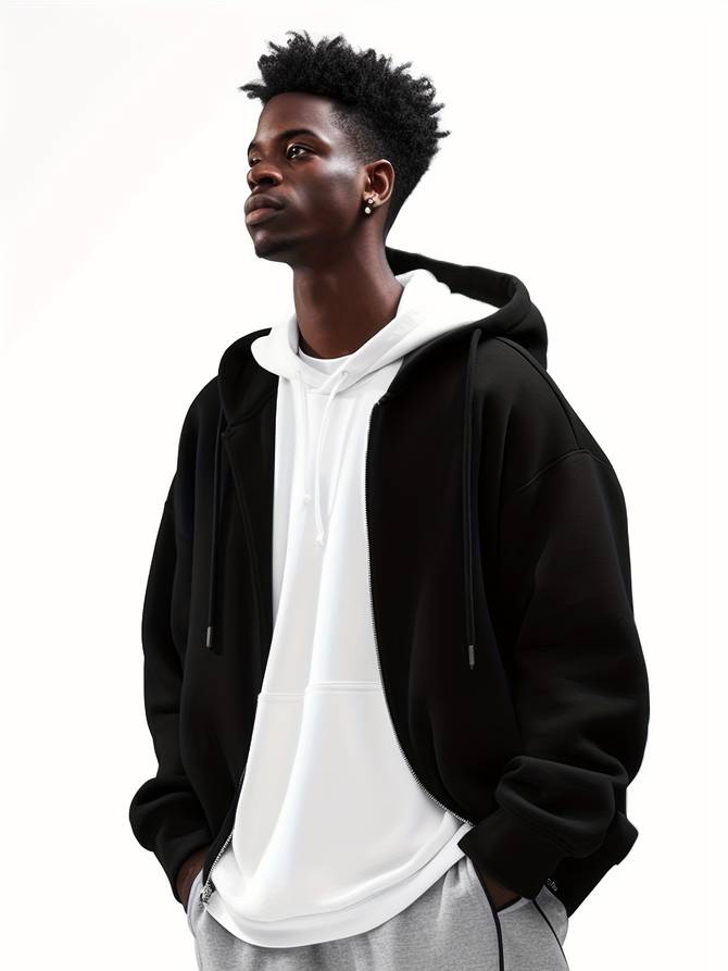 Veste Homme Zippée à Capuche - Image 1