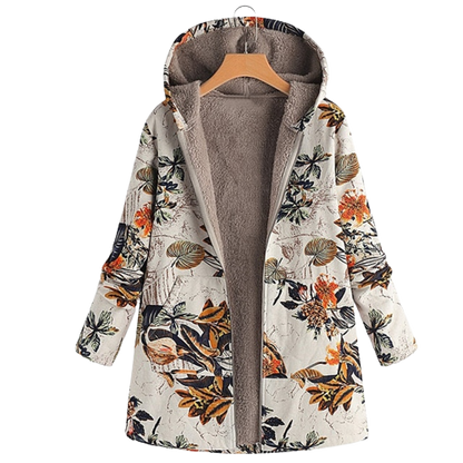Veste Longue à Capuche Florale pour Femme - Image 6