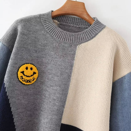 Pull en denim patchwork pour femme - Image 4