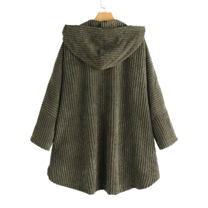 Veste en velours côtelé à capuche pour femme - Image 2