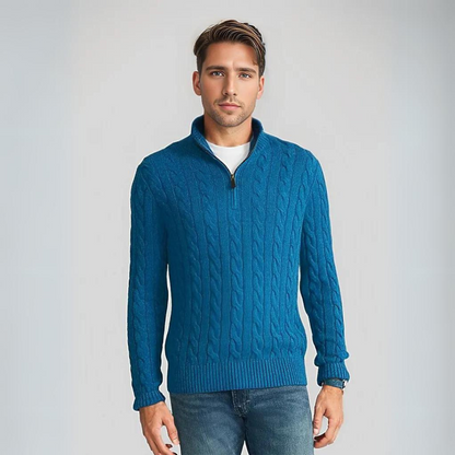 Pull Homme Maille Côtelée à Col Zippé - Image 6