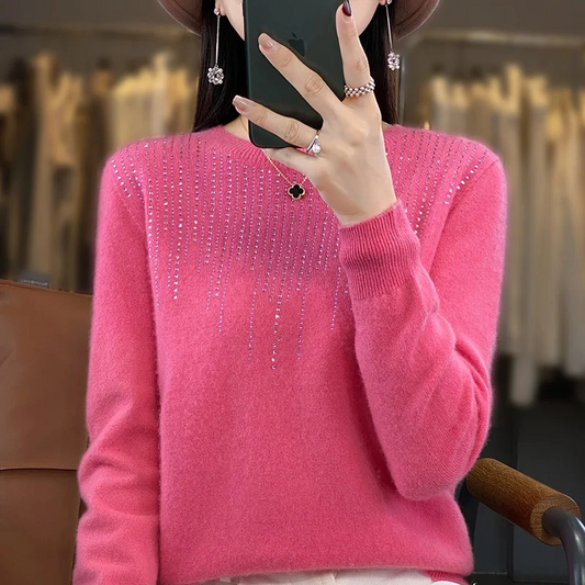 Pull Femme Col Rond Orné - Image 1