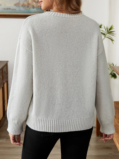Pull Femme Col Ras du Cou Motif Cœur - Image 5