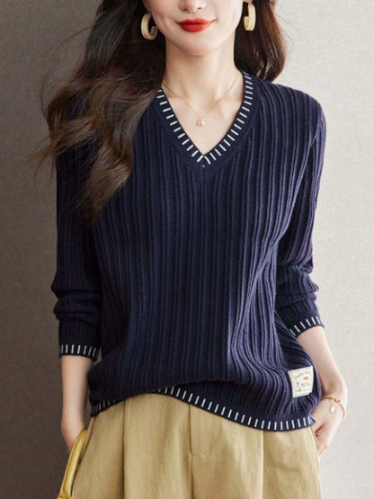Pull à côtes à manches longues pour femme - Image 2