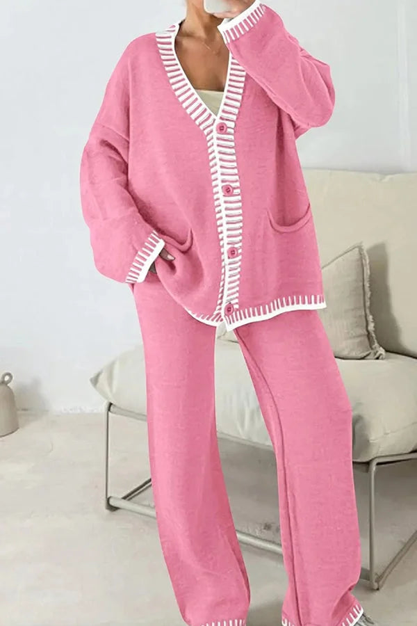 Ensemble de détente pour femme - Cardigan col en V - Image 5