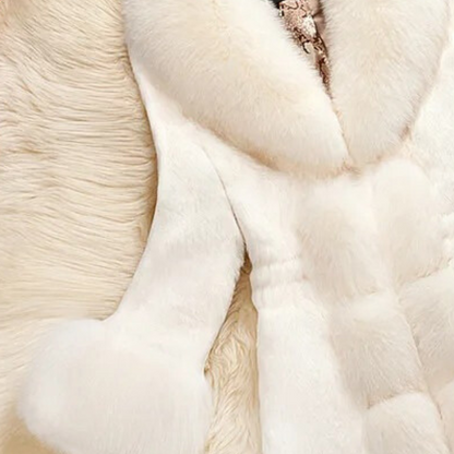 Manteau Long Femme Col en Fausse Fourrure - Image 4