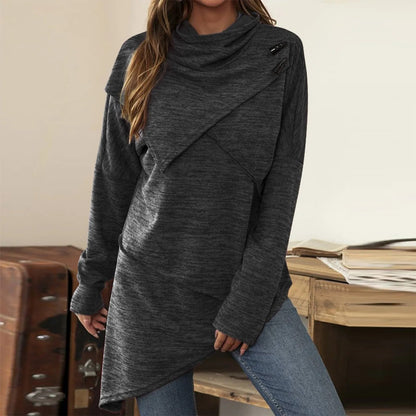 Pull asymétrique tunique pour femme - Image 1