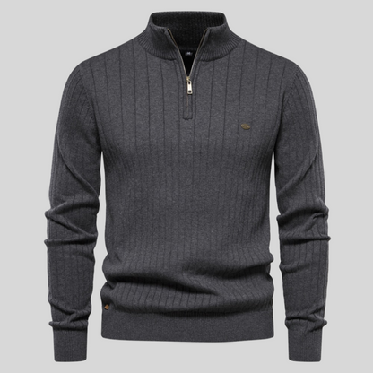Pull Homme Col Montant Zippé 1/4 - Image 7