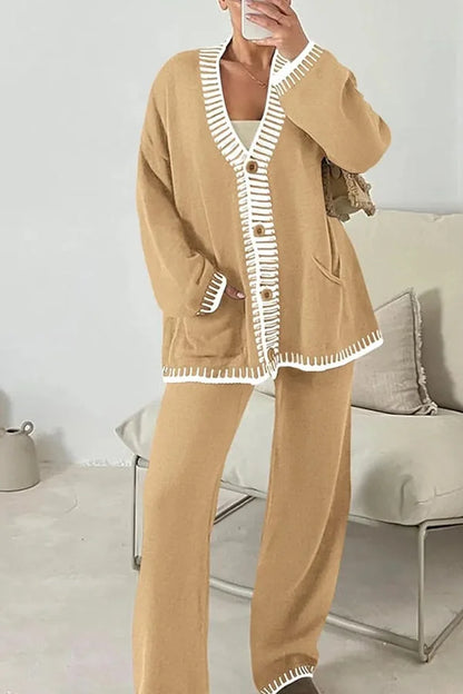Ensemble de détente pour femme - Cardigan col en V - Image 8