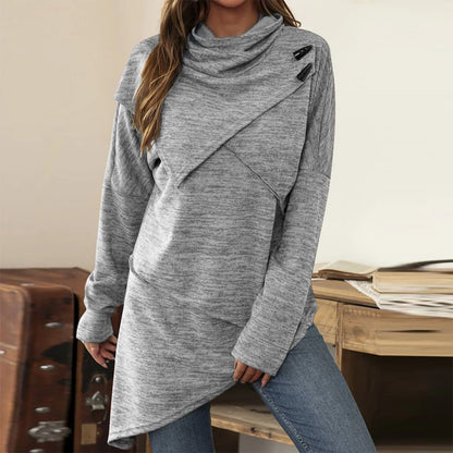 Pull asymétrique tunique pour femme - Image 3