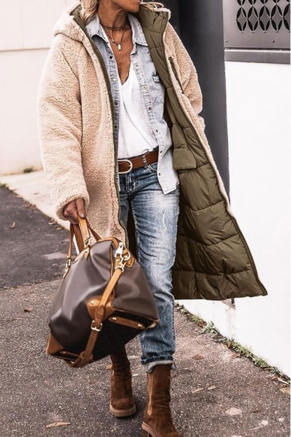 Manteau Long Rembourré à Capuche pour Femme - Image 12