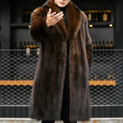 Manteau Long Homme à Col Imposant - Image 1