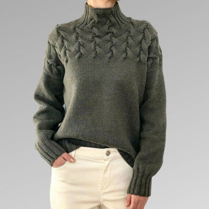 Pull à col roulé en maille torsadée pour femme - Image 8