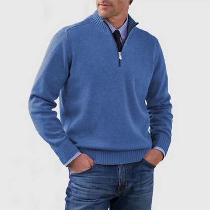 Pull Homme Maille Côtelée à Fermeture Éclair 1/4 - Image 6