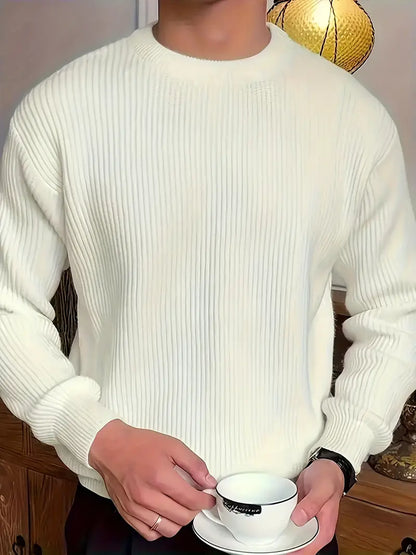 Pull Homme Col Rond Côtelé - Image 3