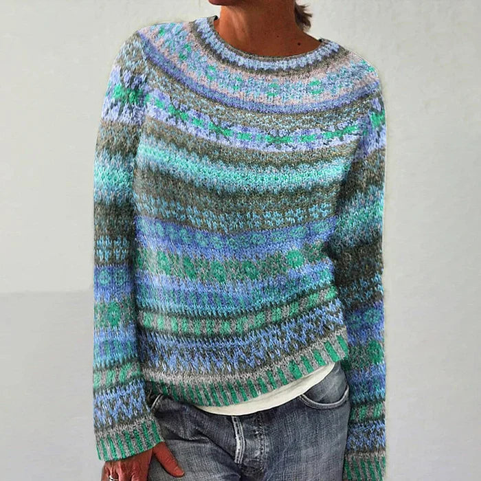 Pull Femme Col Rond à Motifs - Image 3