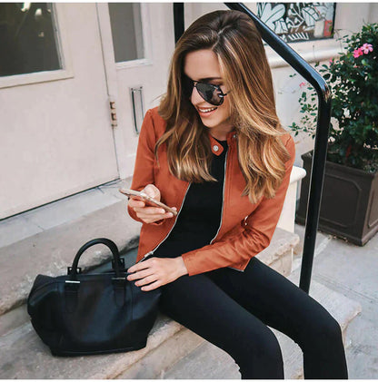 Veste Moto Femme Zippée - Image 5