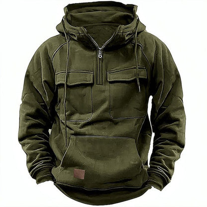 Sweat à Capuche Homme Demi-Zip - Image 2