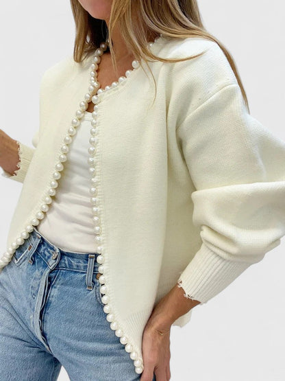 Veste Cardigan Femme Ornée de Perles - Image 1