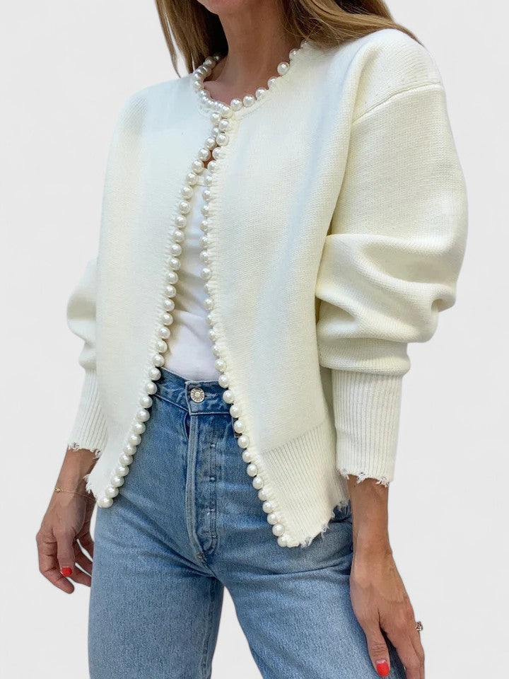 Veste Cardigan Femme Ornée de Perles - Image 2