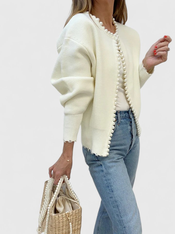Veste Cardigan Femme Ornée de Perles - Image 3