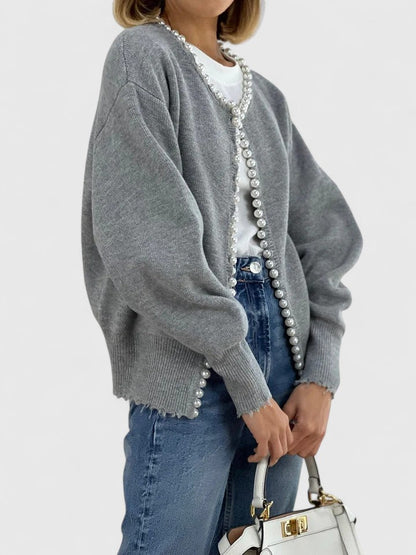 Veste Cardigan Femme Ornée de Perles - Image 8