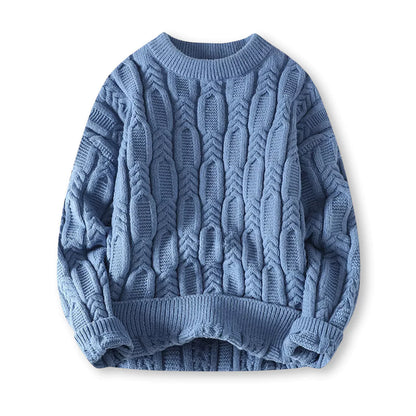 Pull Homme Col Rond Tricot Câble - Image 4