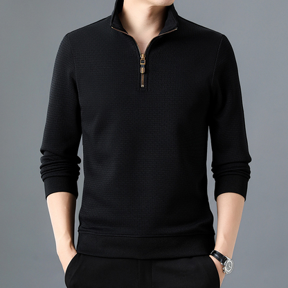 Pull Homme Col Zippé Manches Longues - Image 1
