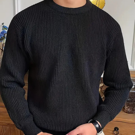 Pull Homme Col Rond Côtelé - Image 1