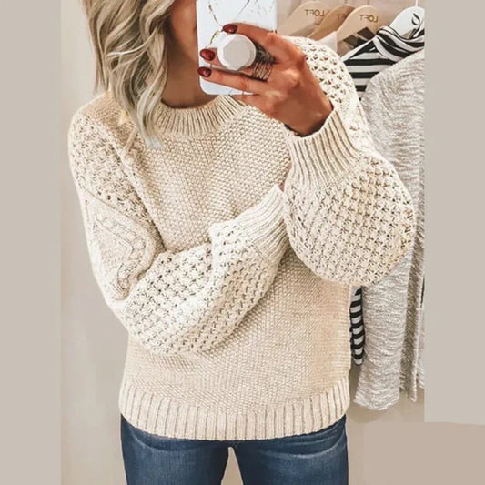 Pull Femme Col Rond En Tricot - Image 1