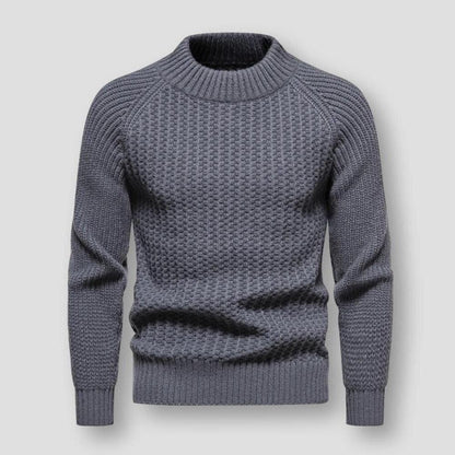 Pull texturé à col montant pour homme - Image 5
