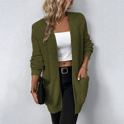 Cardigan Tricot Femme Ouvert sur le Devant - Image 3