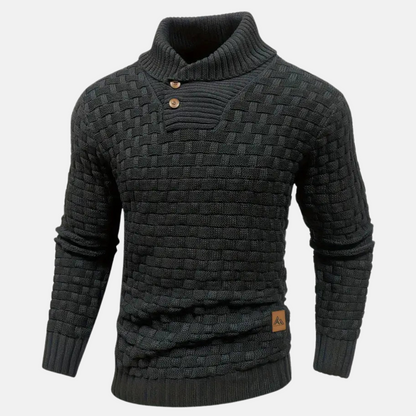 Pull texturé à col châle pour homme - Image 6