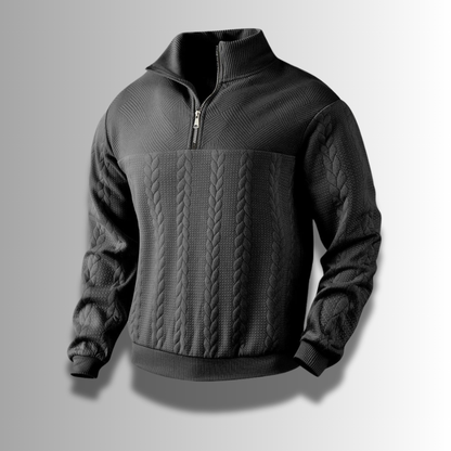 Pull Texturé Homme à Fermeture Éclair 1/4 - Image 4