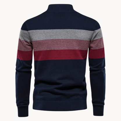 Pull rayé à quart de fermeture éclair pour homme - Image 2
